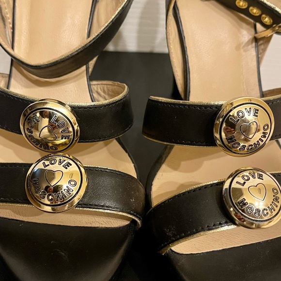 Love Moschino strapped black and gold sandals - Picture 6 of 12